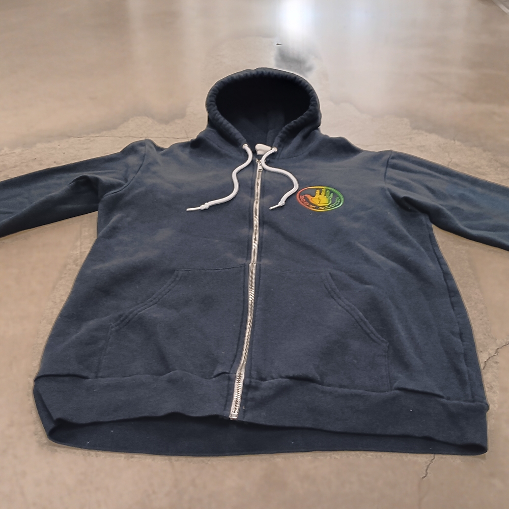 Body Glove hooded Sweatshirt Sz L Black Vtg big logo